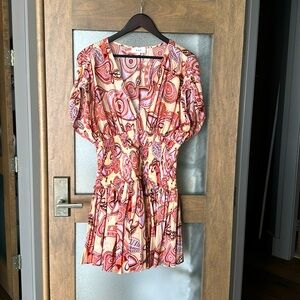 A.L.C multi colour mini dress with cinched waist